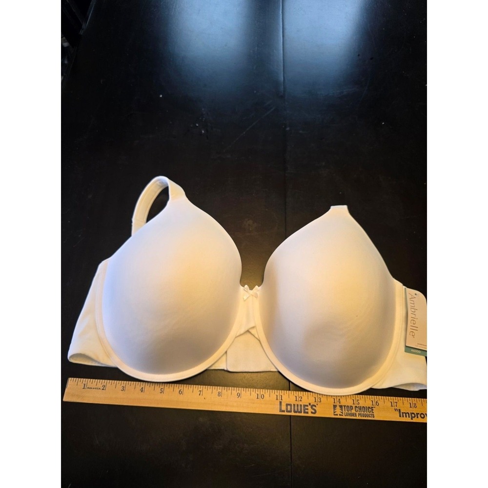 Ambrielle Everyday Full Coverage Bra White - 46DDD - Adjustable Straps